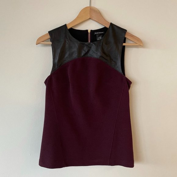 Club Monaco Tank Top with Leather Detail - Picture 1 of 3